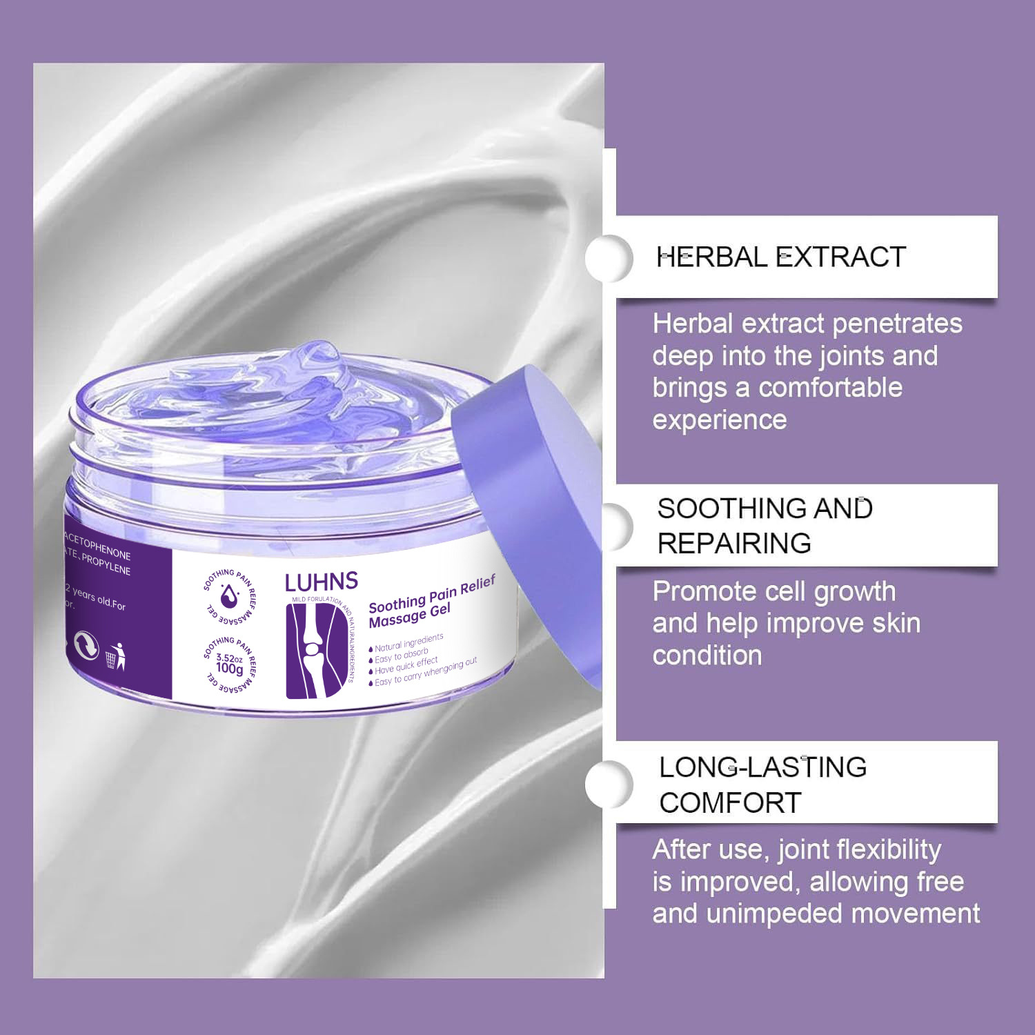 In-Stock English Version Cross-Border Popular Body Massage Gel for Joints, Knees, and Shoulders, Comfortable External Application Massage Cream