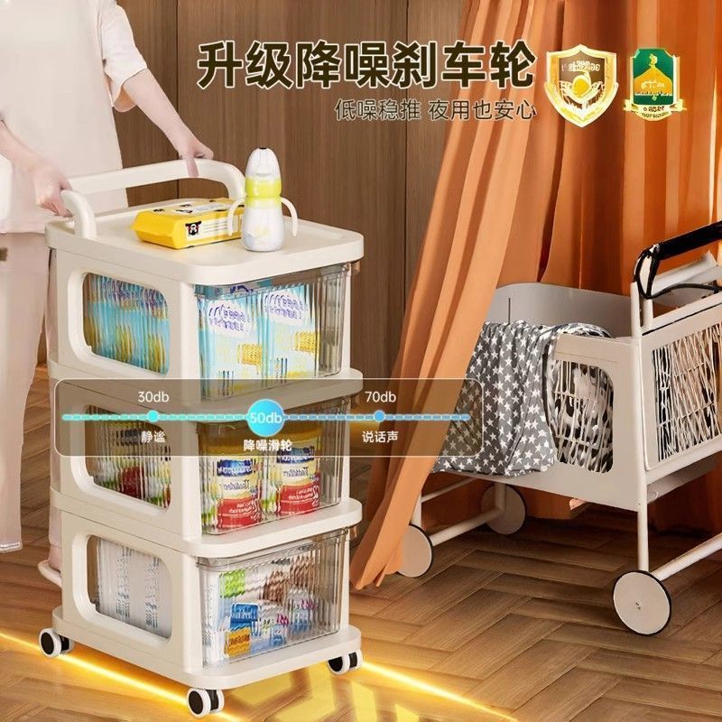 Children's Storage Rack, Organizer for Clothes, Snacks, Toys, Partitioned Household Storage Rack, Floor-Standing Trolley Factory