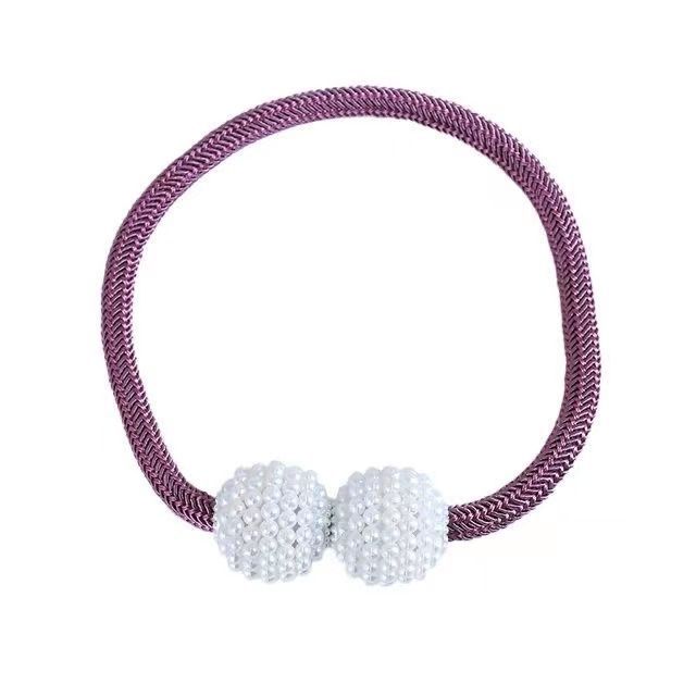 Curtain strap a pair of binding rope curtain buckle ring buckle binding decoration bed curtain storage rope magnetic suction Pearl punch-Free Binding