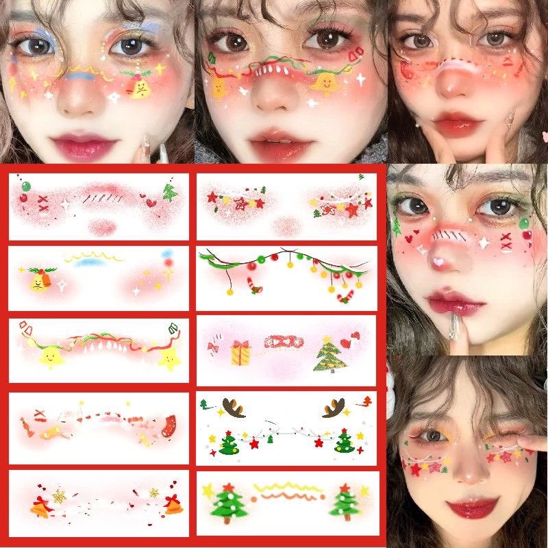 Наклейка на лицо в виде фонаря на День святого Валентина, татуировка в виде змеи, водная наклейка, мультяшная, одноразовая