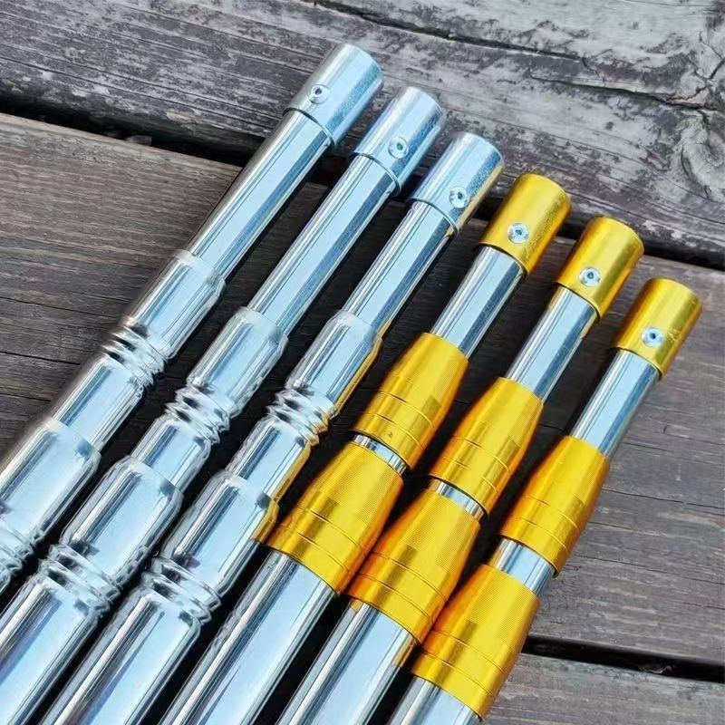 Manufacturer Wholesale Fishing Accessories Stainless Steel Net Pole 2.4m Telescopic Spear Pole Fishing Gear Net Pole