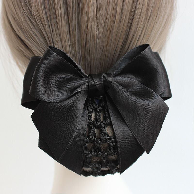 Hair Net Bun Cover for Nurses, Flight Attendants, Hotel Staff, and Bank Workers with Bowknot Hair Accessories
