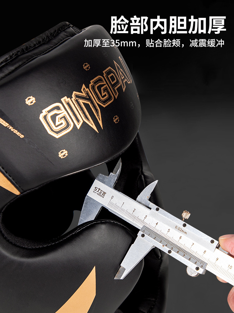 Adult Boxing Helmet, Fighting Kidsren's Sanda Headgear, Muay Thai Practical Training Protective Gear, Monkey Face Nose Bridge and Chin Protection