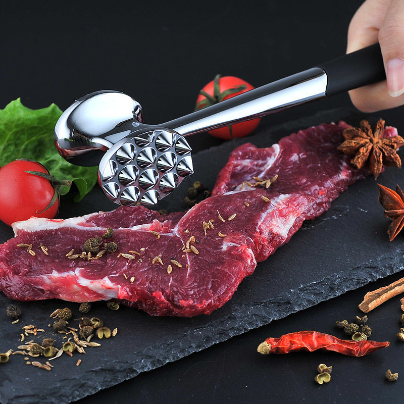Solid hammer steak hammer steak hammer zinc alloy rib breaker kitchen tender meat beating tool double-sided loose meat hammer
