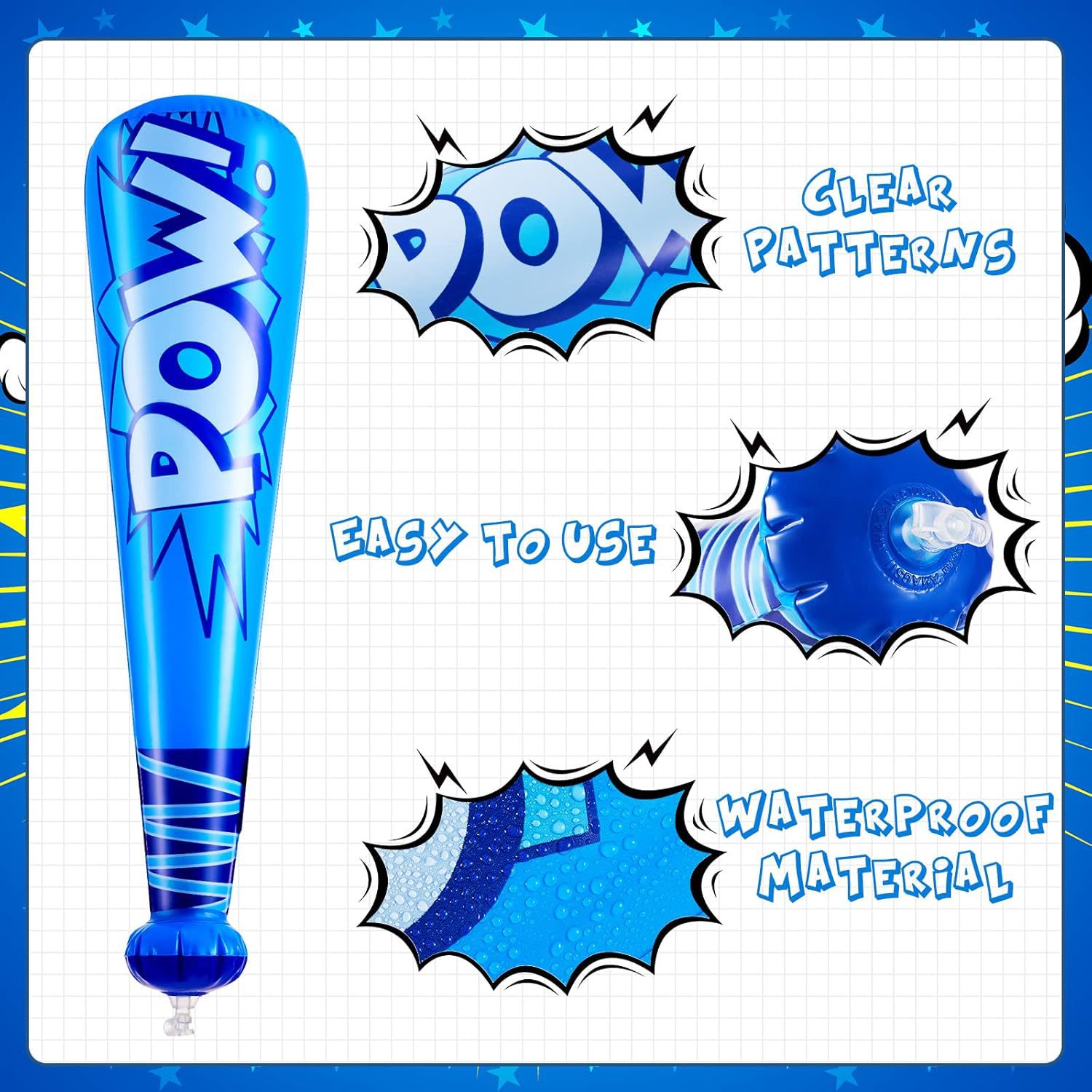 16 inch inflatable baseball bat European and American cross-border toys wholesale children inflatable baseball bat party POW refueling stick