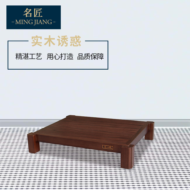 New Black Walnut Color Solid Wood Single-Layer Audio Amplifier Equipment Rack Subwoofer Amplifier Rack Cabinet Other None