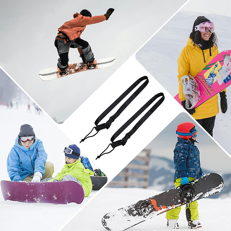 Ski Snowboard Trailer with Long Snowboard Universal Ski Trailer Rope for Easy Towing of Ski Resort Equipment Handling Artifact