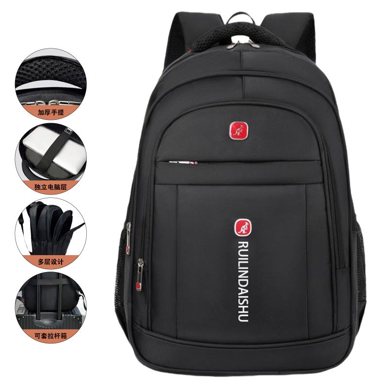 Cross-border Business Computer Bag Men's Casual All-match Backpack Large Capacity Sports Outdoor Travel Bag Student Schoolbag