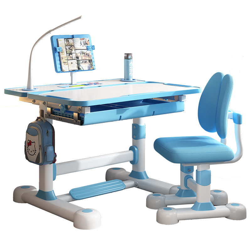 Children's Learning Desks and Chairs suit, Practical, Robust and Stable Household Liftable, Adjustable Corrective Sitting Posture for Primary School Students