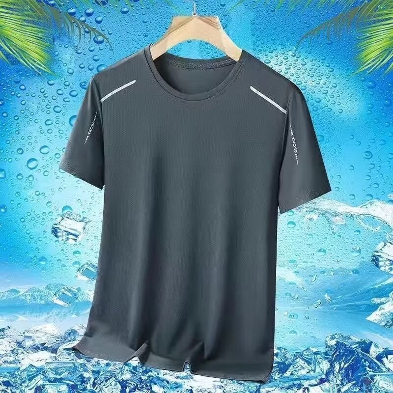 Short-sleeved T-shirt Men's Fashion Brand Summer Loose Half-sleeved 2025 New Fitness Running Simple Printed Top T