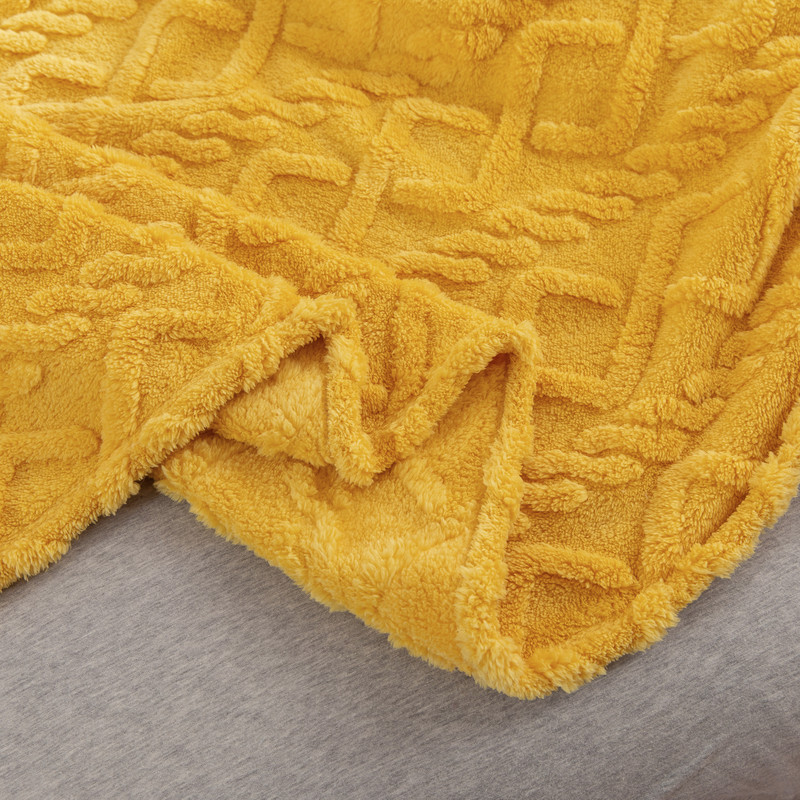 Solid Color 3D Jacquard All Year Round Taffeta Blanket Quilted Flannel Spring and Summer Nap Blanket Cover Small and Super Soft