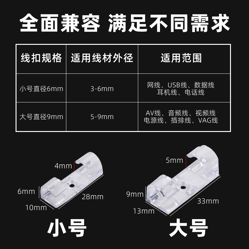 No-Punch Cable Manager, Wire Holder, Traceless Self-Adhesive Data Cable Storage, Network Cable Routing, Wall Plug-In Fixation