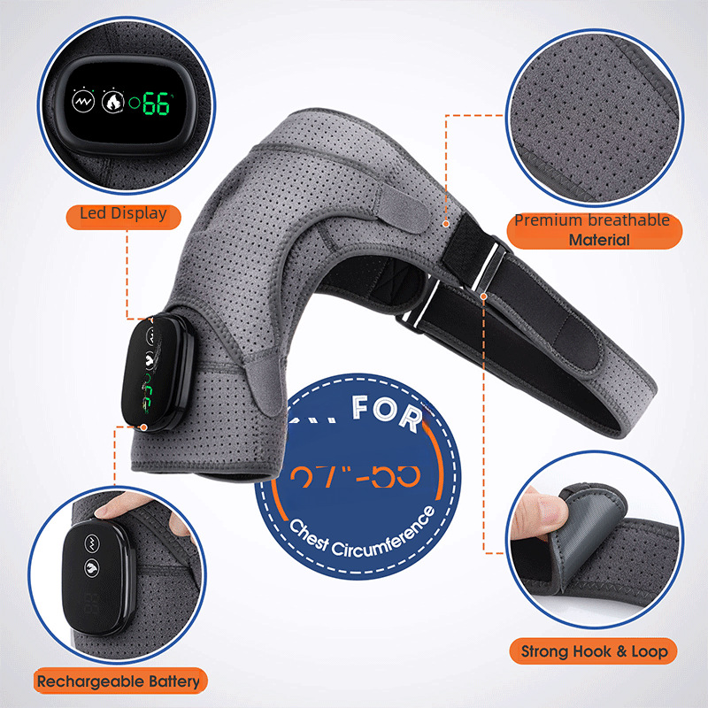 Cross-border Electric Heating Massage Shoulder Pad to Relieve Periarthritis of Shoulder Touch Screen Shoulder Hot Compress Physiotherapy Massage Apparatus Protector