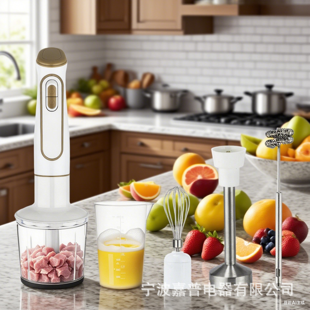 Foreign Trade Qb03 Five-In-One Handheld Multi-Functional Kitchen Electric Cooking Machine for Mincing Meat, Juicing and Grinding Baby Food Supplements