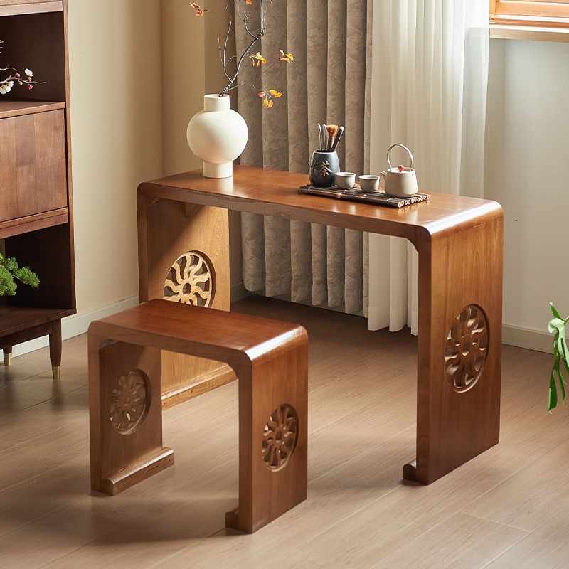 Solid Wood Guqin Table and Stool Set, Antique-Style Guqin Table, Melodious Guqin Table, Traditional Chinese Calligraphy Table