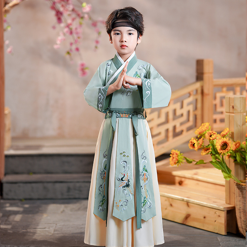 Hanfu boy's 2023 New Spring Children's ancient costume ancient style embroidery Chinese style costume performance costume suit wholesale