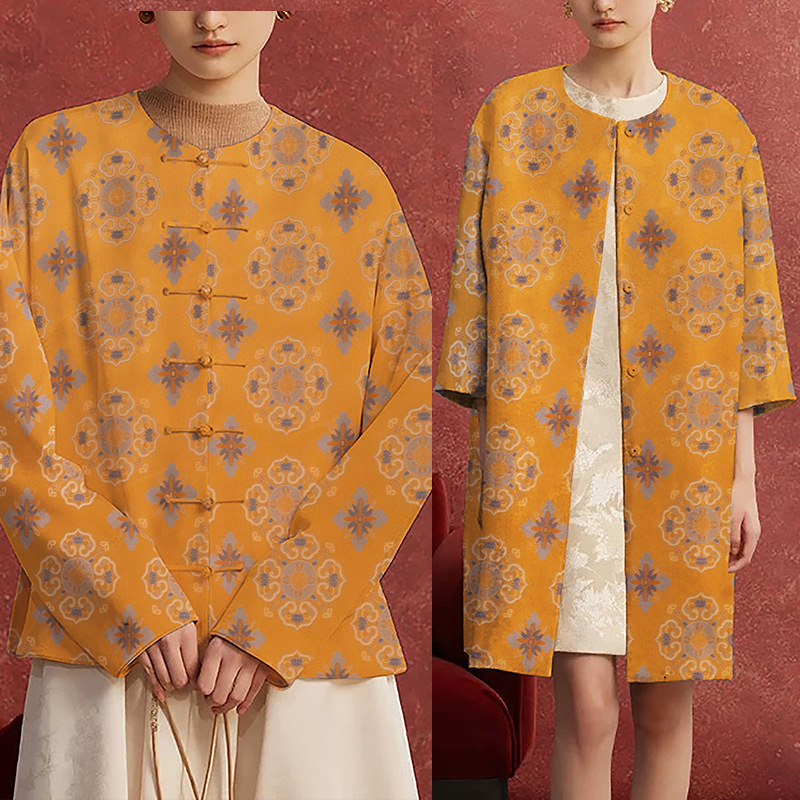 "FS135 Zi Ling Bao Hua" Guofeng Jacket Coat Clothing Fabric Imitation Song Brocade Jacquard Brocade Fabric