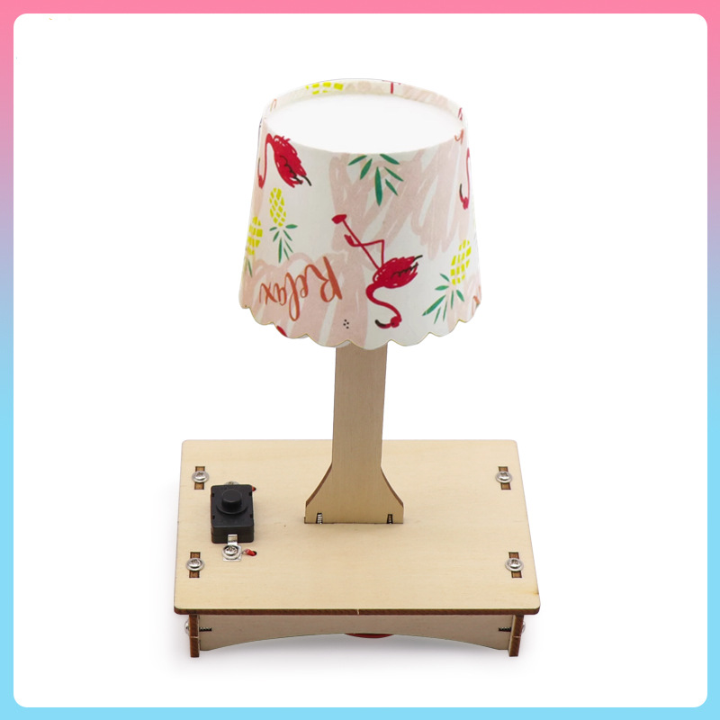 Wooden Small Table Lamp Science Small Production DIY Materials Primary School Experimental Science and Technology Small Invention Materials Creative Small Inventions
