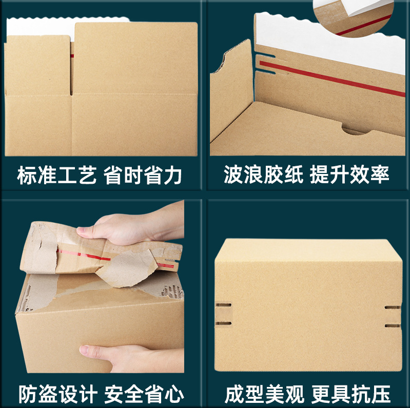 Zipper Carton Three-Layer High-End Carton Cosmetics Packaging Extra Hard Easy to Tear Zipper Type Tape-Free Delivery Carton