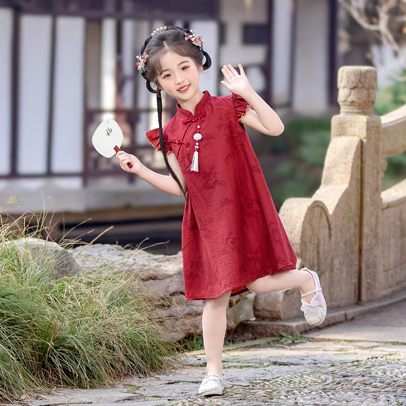 Children's Princess Dress, Han Dynasty, Baby One-Year-Old Dress, Summer Dress, New Soft and Breathable Girl's Chinese Style Cheongsam Dress