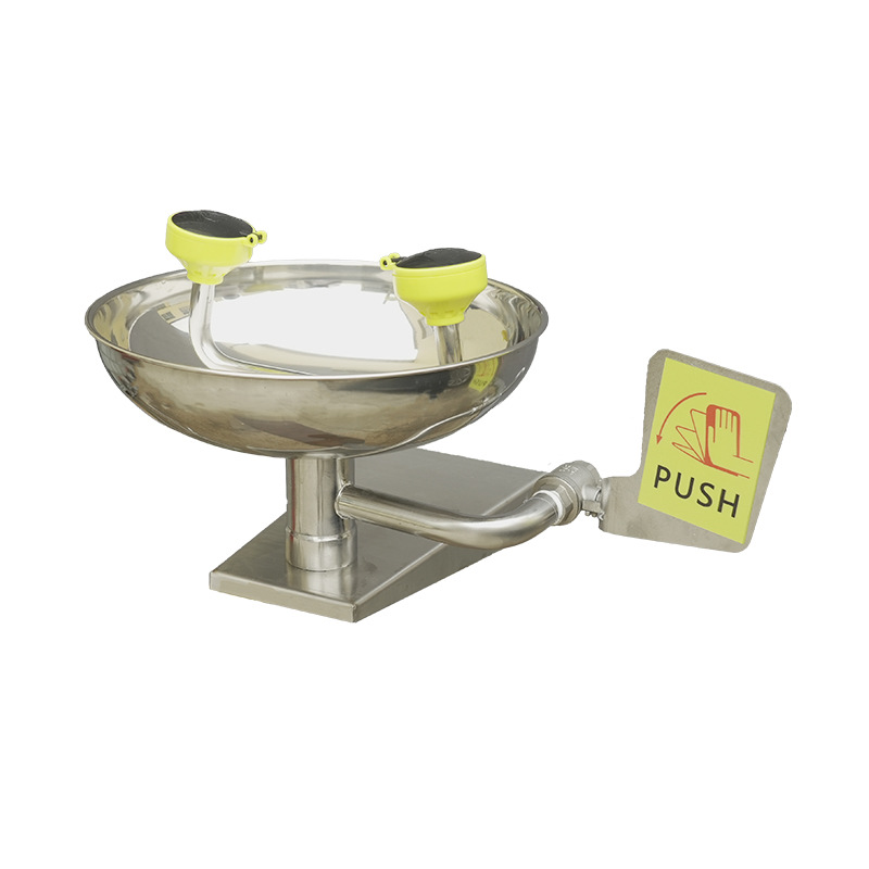 Factory Dropshipping Cross-Border Laboratory Factory Inspection Industrial 304 Stainless Steel Wall-Mounted Eyewash