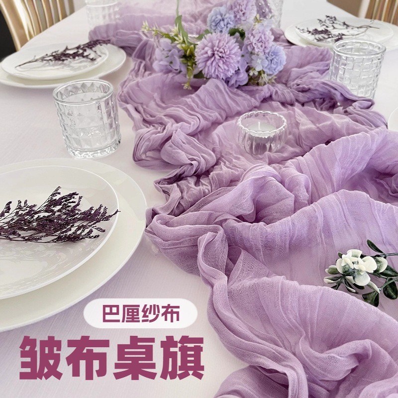 Скатерть для стола Crepe Zou Bali для свадьбы и вечеринки, европейский и американский стиль, складчатая марля