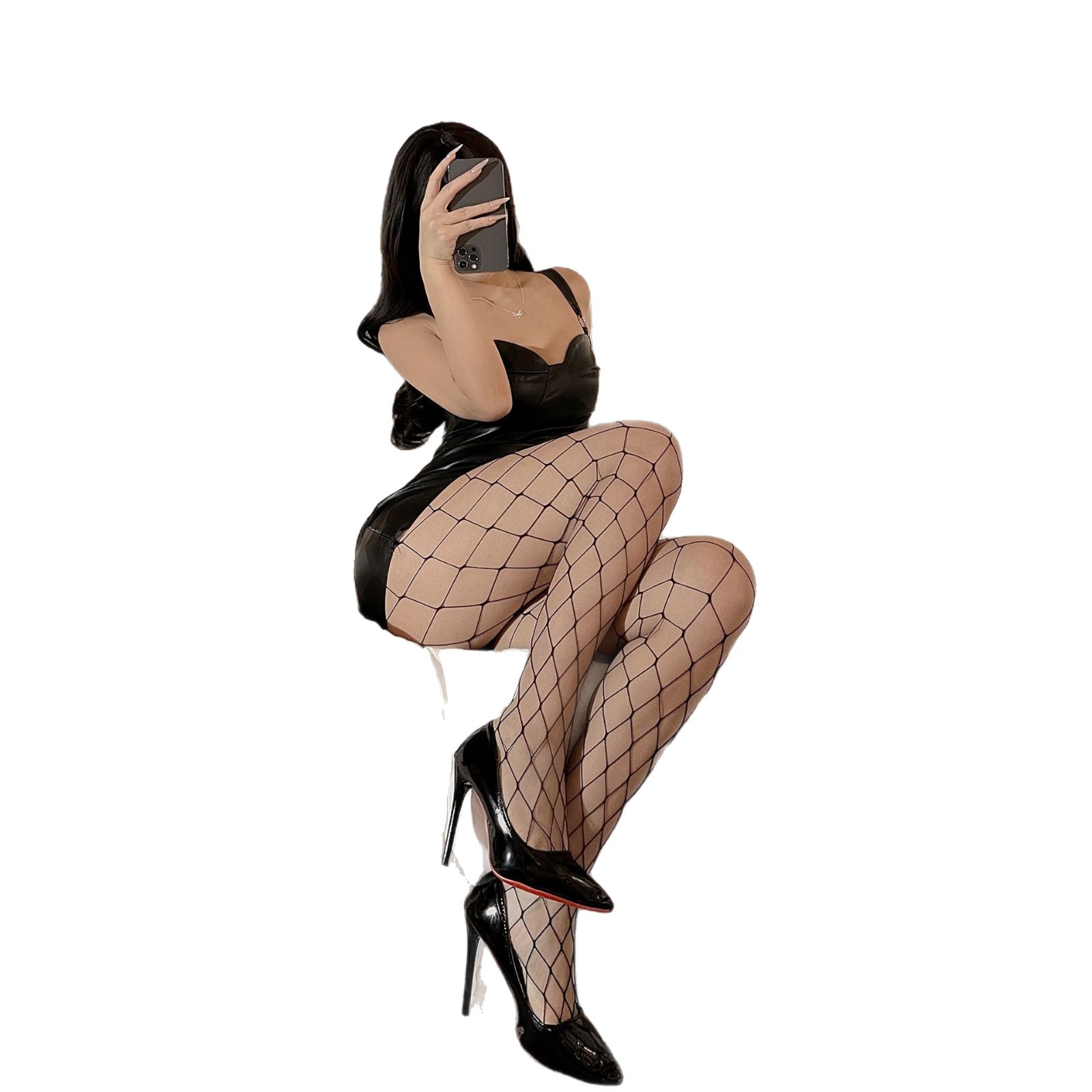 Black Silk Sexy Stockings open crotch sexy flirting bed tearable stockings adult hollow fishnet socks plus size sling socks