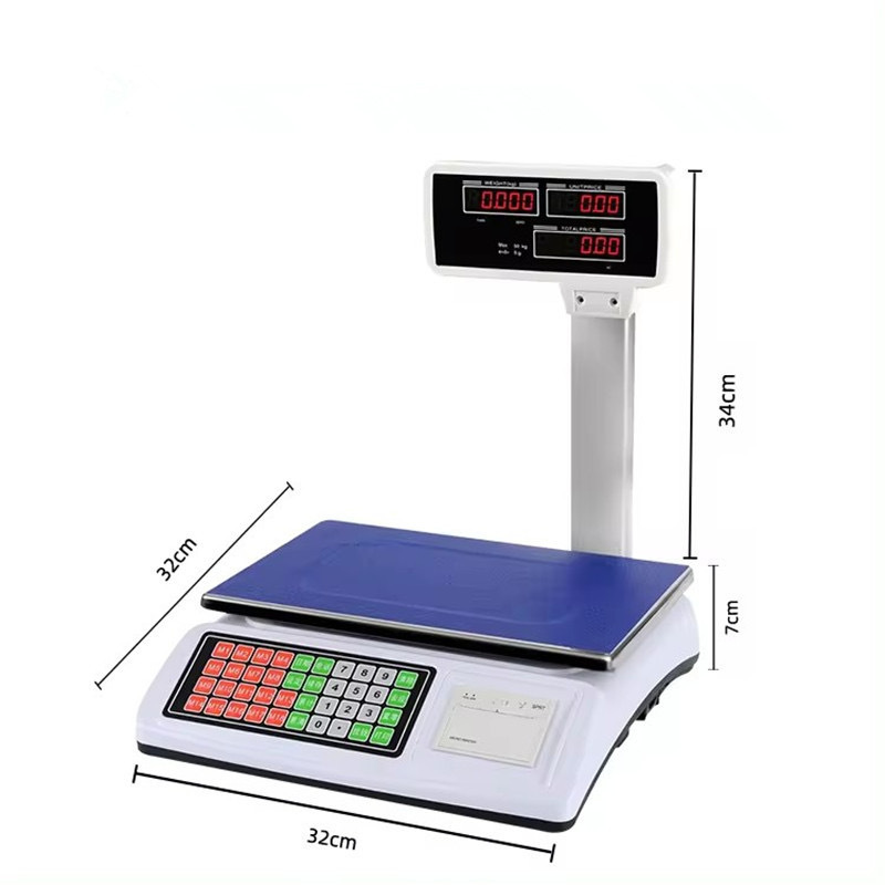 Foreign Trade English Version 50kg Print Barcode Scale Electronic Scale Electronic Pricing Scale Supermarket Scale Electronic Platform Scale Fruit Scale