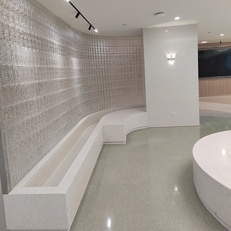 Glacier Blue Artificial Inorganic Terrazzo Manufacturer Board Multi-Style Terrazzo Countertop Non-Slip Floor Tiles Can Be Customized in Shopping Malls