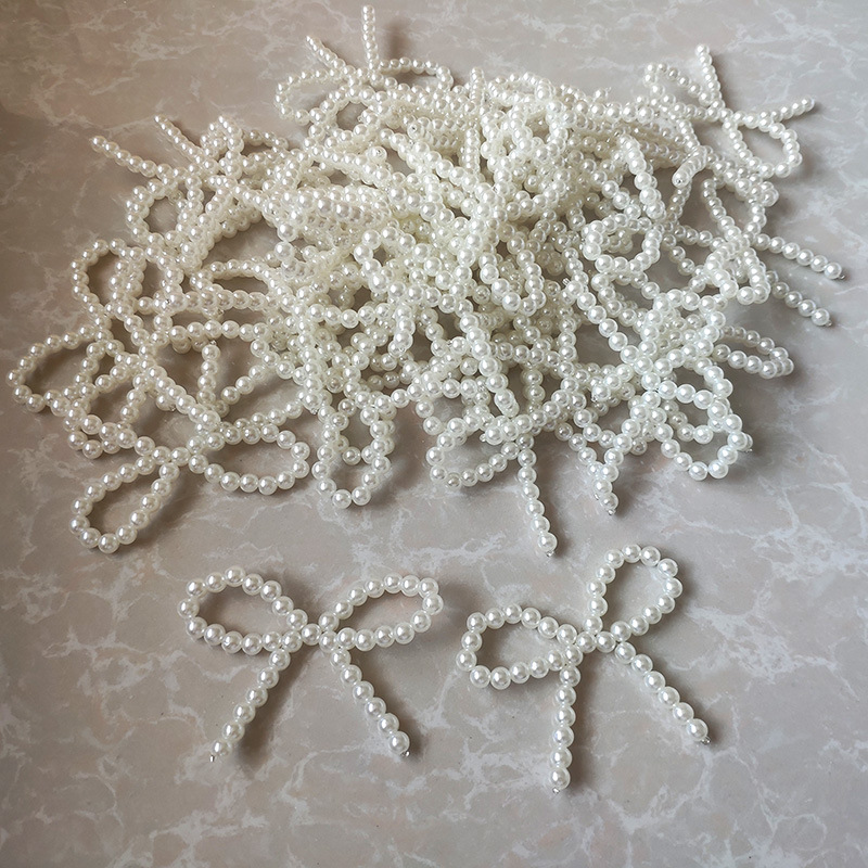 Ручная работа бисерные аксессуары для женщин белый бантик