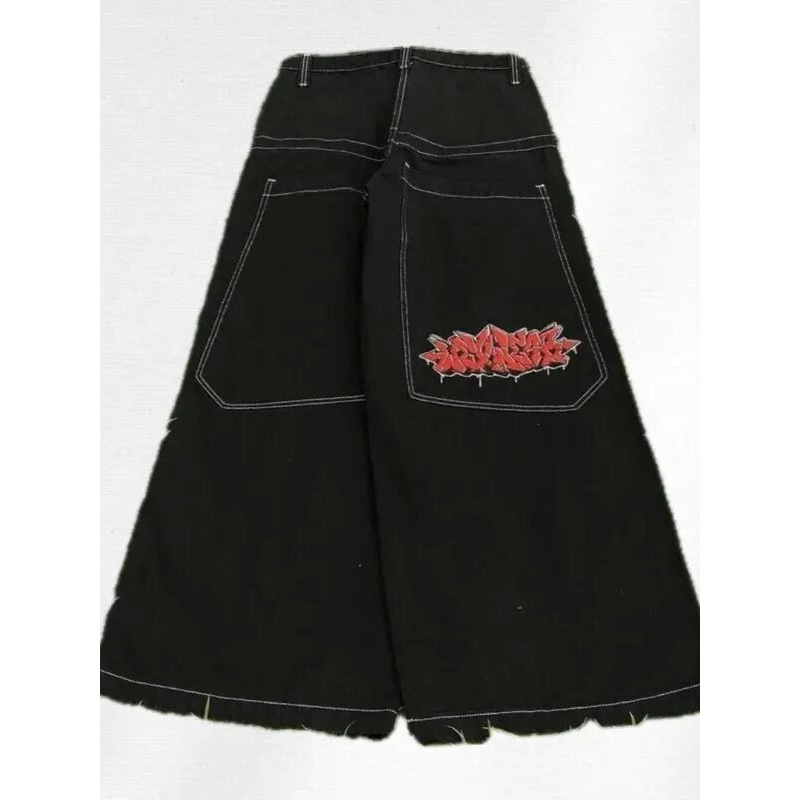 American Trendy Street Hip-Hop Pattern Embroidered Straight Jeans Men's Fashion Casual Versatile Jeans