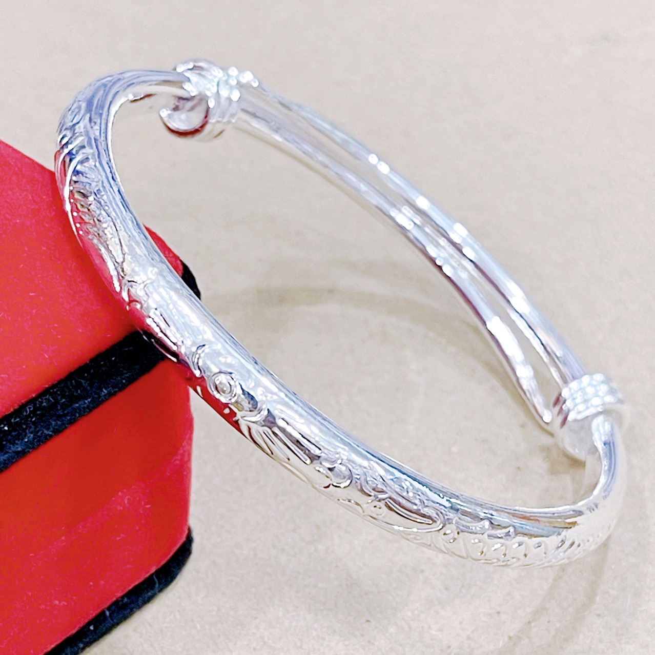 High Imitation Silver-plated Bracelet Dragon and Phoenix Pearl Peel Round Belly Thickened Large Push-pull Silver-plated Bracelet