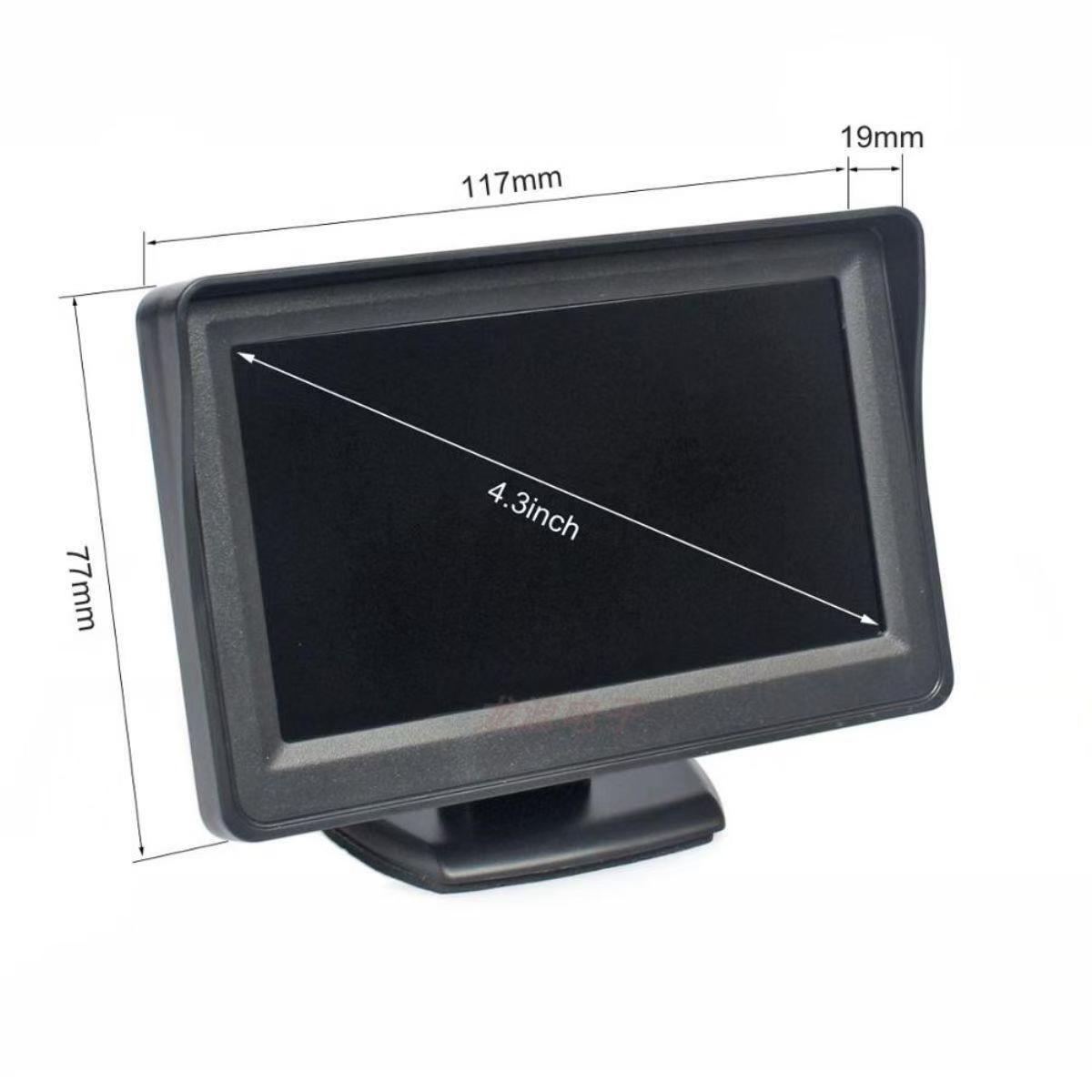 4.3 inch car universal LCD monitor HD monitoring display 12v24v reversing image high frequency clear