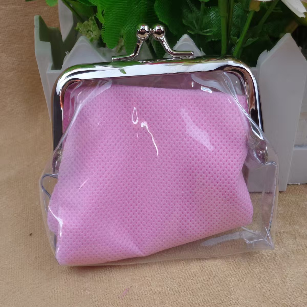 Coin Purse, Portable Card Holder and Pvc Transparent Card Keychain Case 4inch Pvc Material