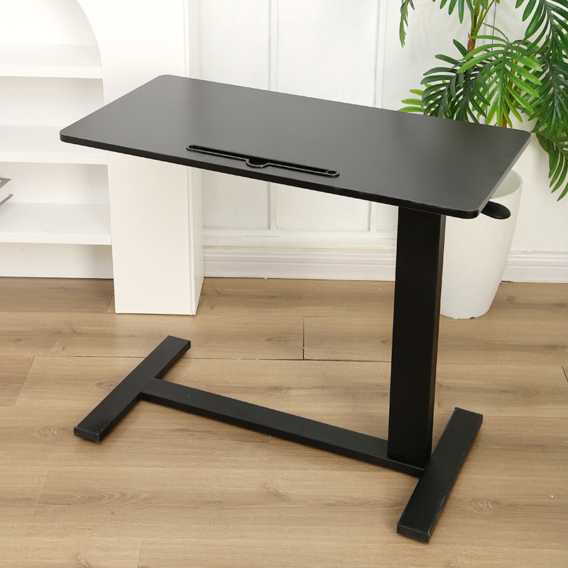 Movable Bedside Table Single Column Double-sided Folding Pneumatic Lifting Small Table Lazy Sofa Bed Side Office Computer Desk