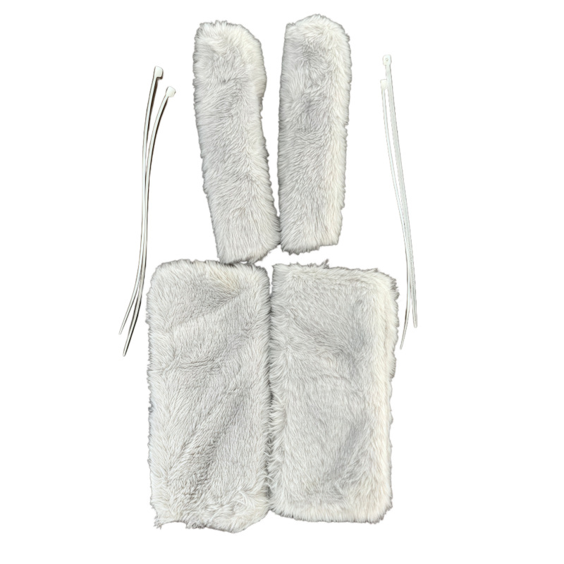 Plush Electric Vehicle Handlebar Gloves for Autumn and Winter, Warm and Cold-Proof, Faux Rabbit Fur, Fleece-Lined, Thickened Motorcycle and Electric Scooter Handlebar Covers