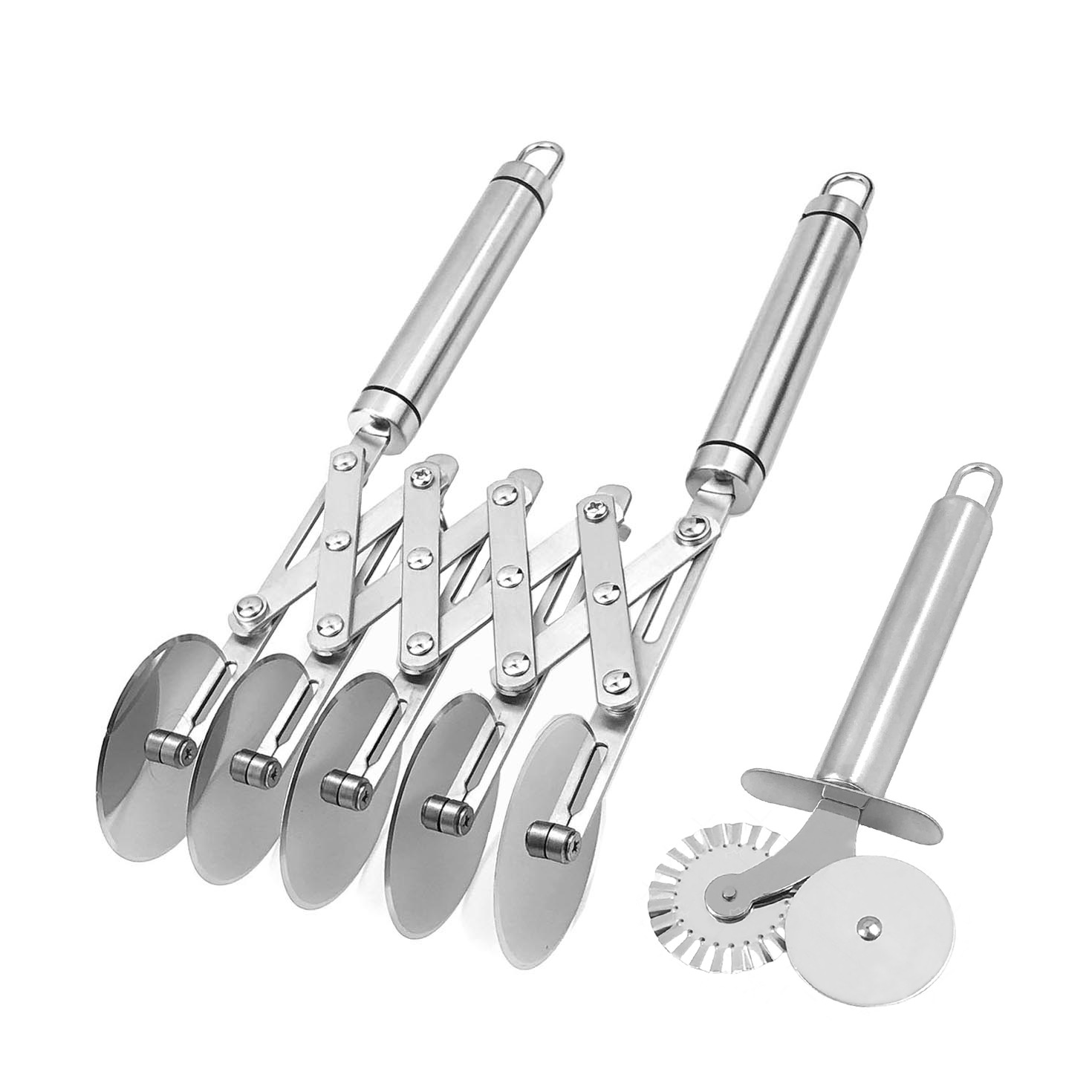 Wholesale stainless steel multi-wheel Fryer knife noodle cutter pizza wheel knife Danish pastry knife kitchen Pancake knife