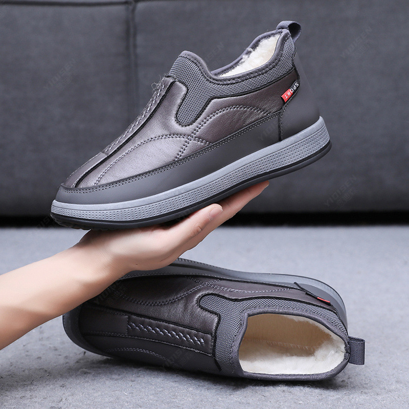 Old Beijing Cloth Shoes Men's Official Store Winter New Velvet Thickeneded One-Leg Soft-Soled Warm Shoes for Middle-Aged and Elderly People