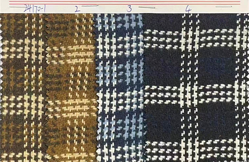 in stock supply woolen cloth small plaid coat clothing/shoes and hats/luggage fabric Shaoxing supply