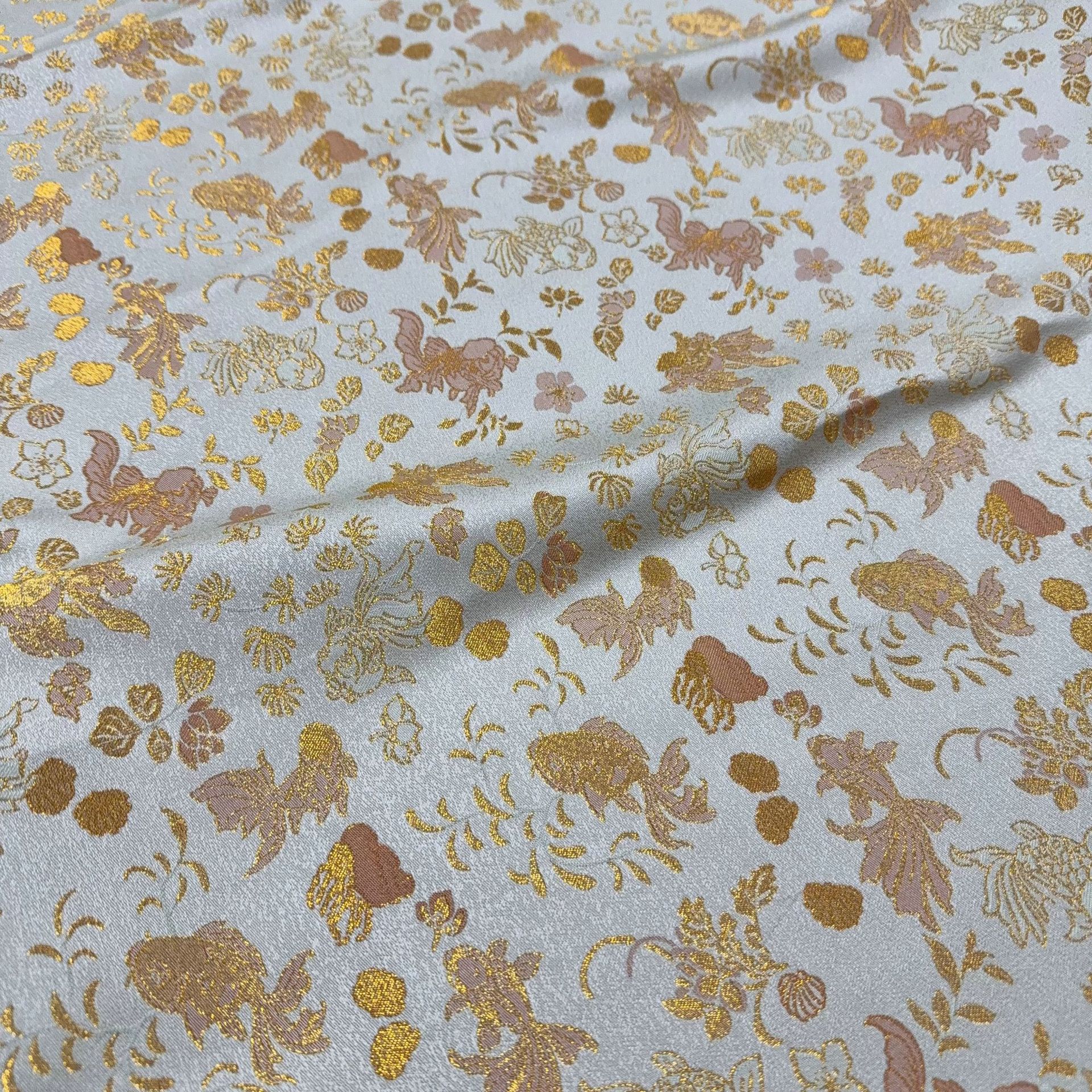 Algae Pattern Goldfish Imitation Song Brocade Short Skirt, Mamian Skirt, Vest Jacket, New Chinese Antique Handmade Baby Clothes Fabric Wholesale