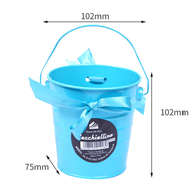 Manufacturer Customized Tinplate Gift Keg Gardening Bucket Easter Kidsren's Small Iron Bucket Plant Potted Beach Keg