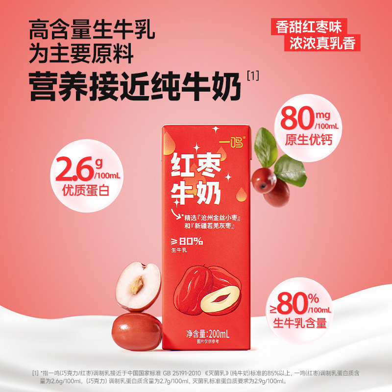 Yiming Red Date Milk Whole Box Gift Red Date Sweet Milk Kidsren's Nutritional Breakfast Milk Manufacturer Wholesale Official Authentic Product