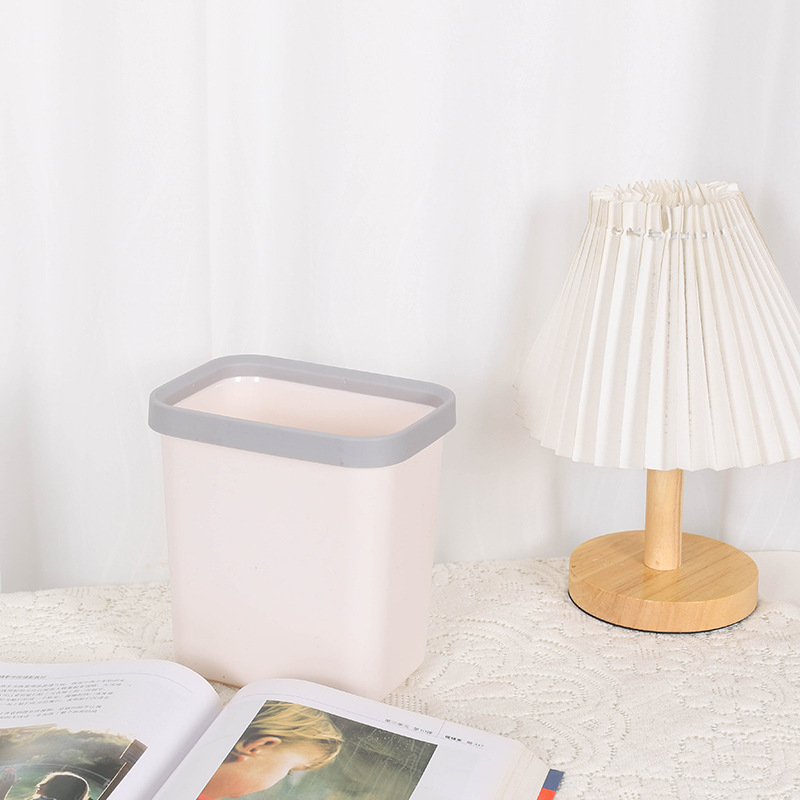 Creative Simple Trash Can Household Lidless Pressure Ring Paper Basket Large Kitchen Bathroom Living Room Stripesd Trash Can