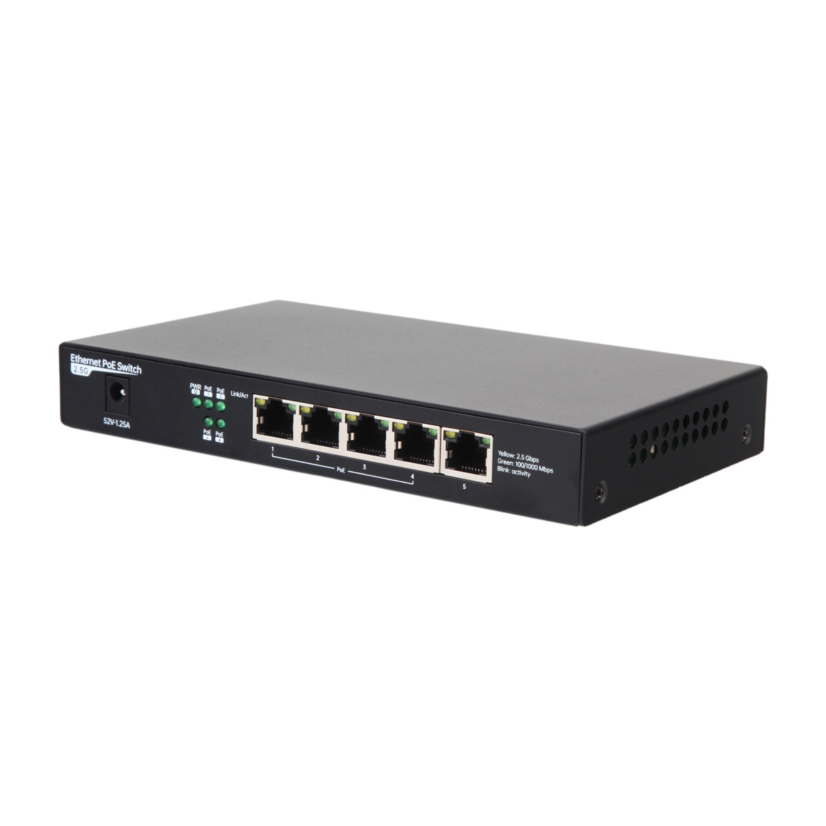 5-Port 2.5g Poe Switch 2.5g Poe Unmanaged Switch Plug and Play Monitoring Home Splitter