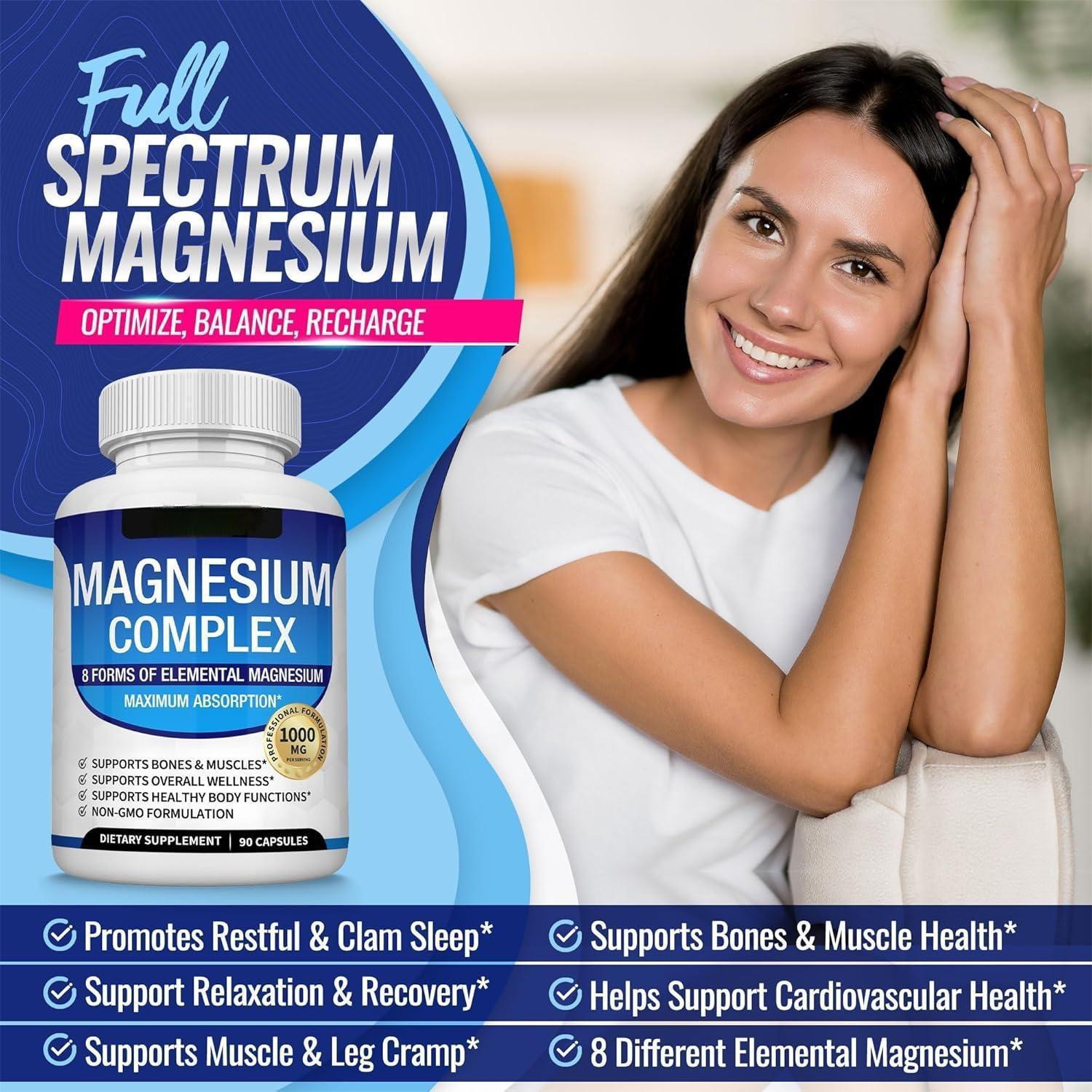 Cross-Border Spot Tk Hot-Selling Magnesium Supplement Fitness Edible Magnesium Complex Magnesium Complex Capsules