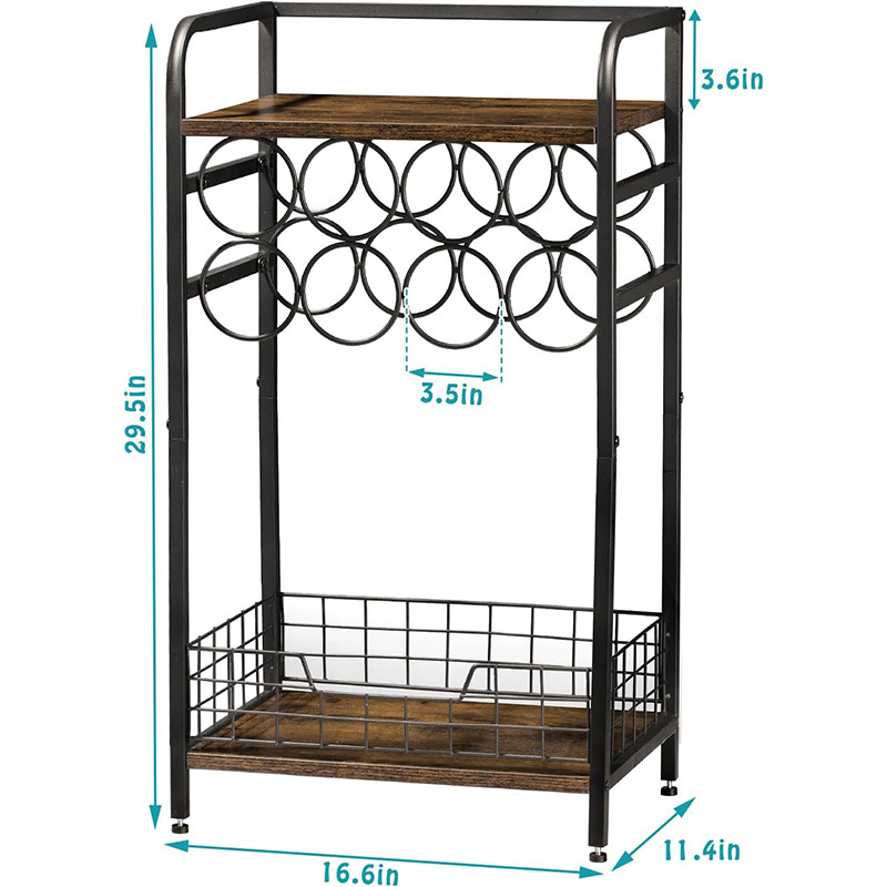 Ready-Made Three-Layer Wine Rack Small Wine Bottle Rack with Eight Bottles Wine Rack Cabinet Corner Whiskey Display Rack Floor Wine Storage Rod