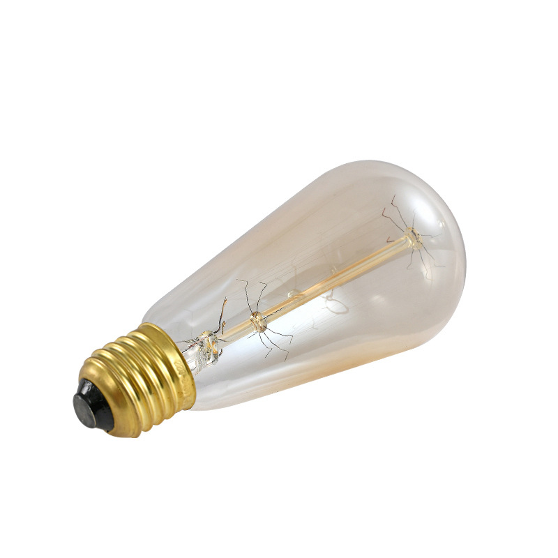 [St58 Tip-Straight Wire] Edison Retro Dimming Light Bulb St58 Water Drop Antique Designer Light Bulb