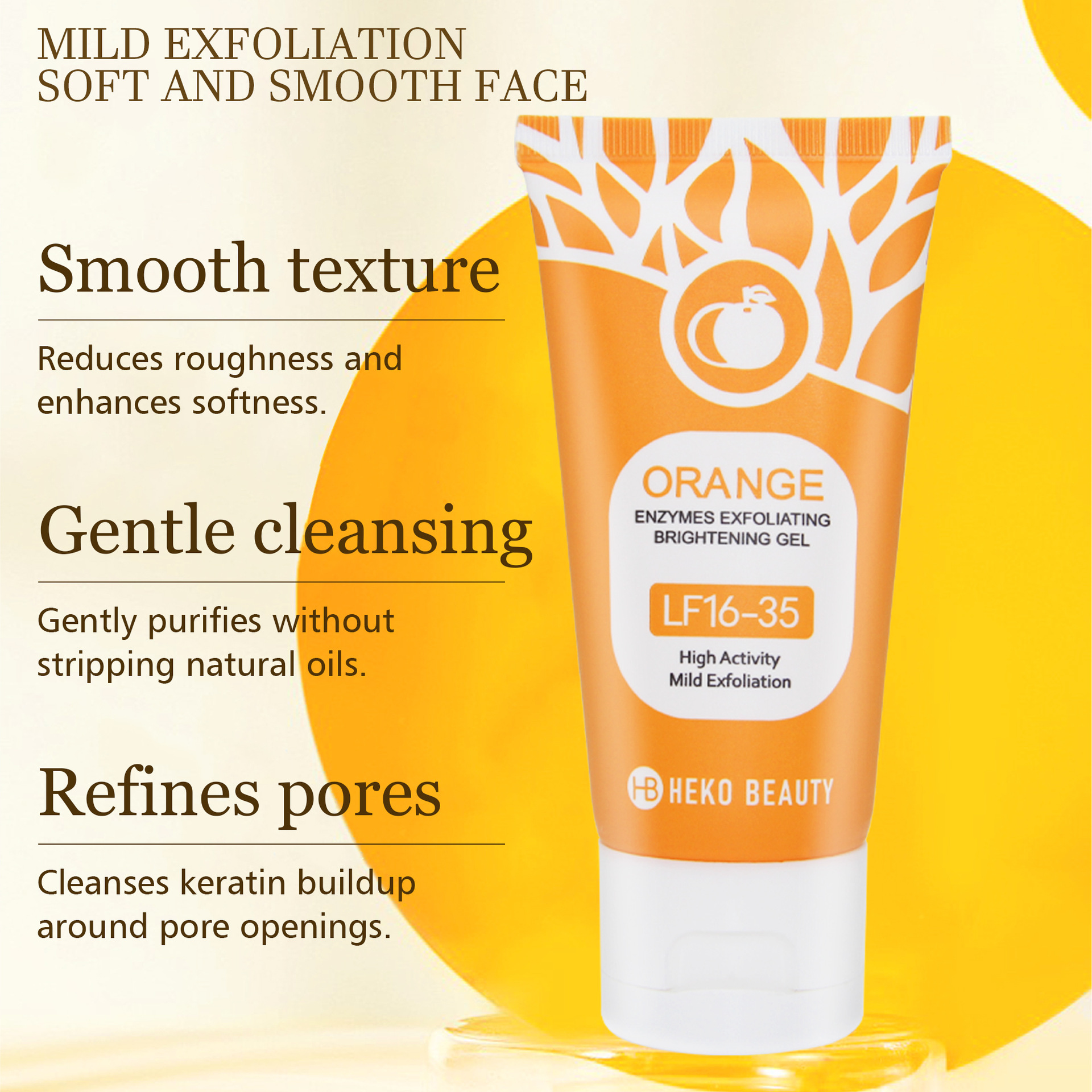 Cross-Border Hb Deep Cleansing Gel Improves Blackheads and Acne Skin Orange Exfoliating Gel Tk Southeast Asia Export