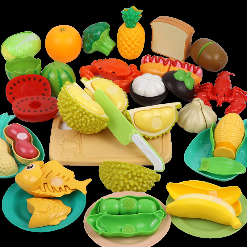 High-End Peelable Children's Fruit Cutting Toy, Realistic Durian Vegetable Kitchen Peelable Pretend Play Toy