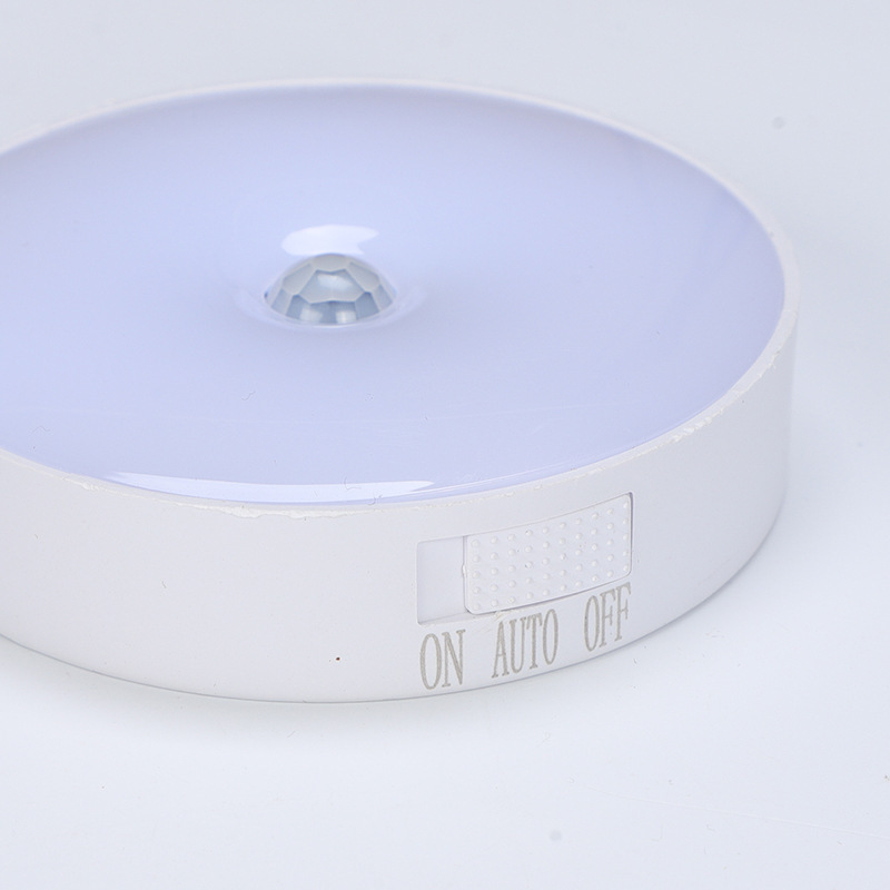 White Light Human Body Induction Night Light Bedside Smart LED Induction Light Outdoor Waterproof PC Rechargeable Night Light